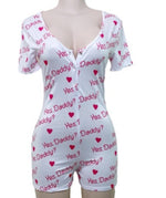 Load image into Gallery viewer, Yes Daddy Short Sleeve White Onesie Romper
