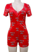 Load image into Gallery viewer, Netflix &amp; Chill Short Sleeve Onesie Romper
