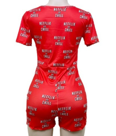 Netflix & Chill Short Sleeve Onesie Romper