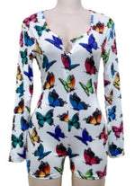 Load image into Gallery viewer, Butterfly Long Sleeve Multi-Colored Onesie Romper
