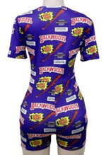 Load image into Gallery viewer, Backwoods Short Sleeve Purple Onesie Romper Jammies Sexy Loungewear Nightie Nightwear PJ Party Pajama
