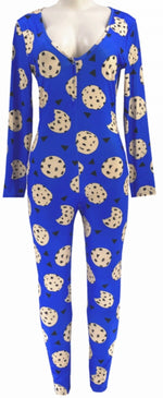Load image into Gallery viewer, Cookie Blue Long Pant Butt Flap &amp; Long Sleeve Onesie Jammies Sexy Loungewear Nightie Nightwear PJ Party Pajama
