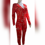 Load image into Gallery viewer, Bandana Paisley Long Sleeve Long Pant Red Onesie

